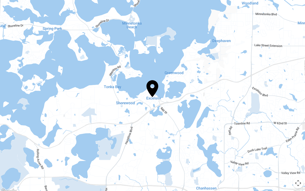 Map of the location of the Lake Minnetonka Orthodontics office in Wayzata, MN