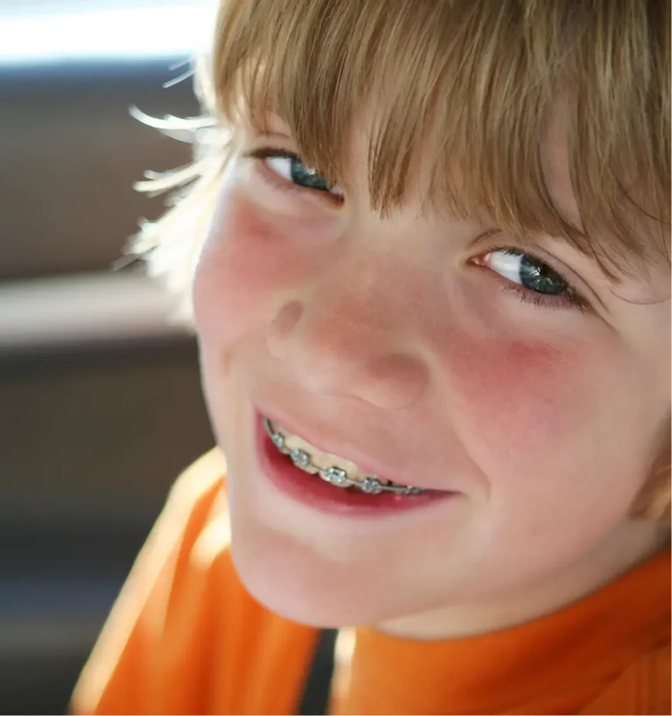 Happy boy with braces